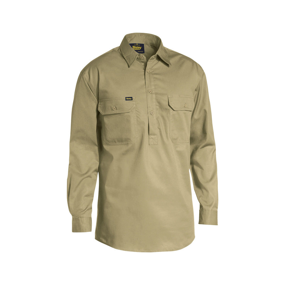 Shirt Closed Front Cool Lightweight Drill 155gsm BSC6820 Khaki XL_40049899_BSC6820_BCDRXL