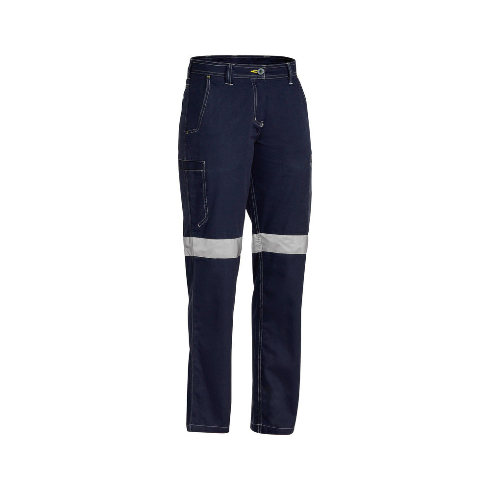 Pants Womens Cotton Drill 190gsm Cool Vent 3M Tape Navy 22 Bisley_267891_BPL6431T_BPCT22