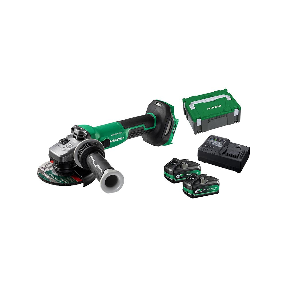 Cordless 36V Angle Grinder Kit 125mm Brushless 2 x Battery & Charger_424826_G3613DVEHRZ