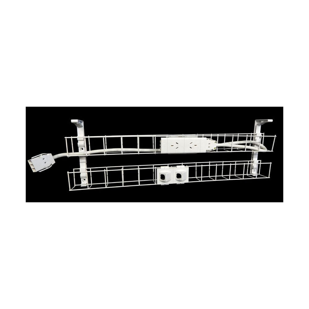 Rapid Cable Management Dual Basket 950Mm 2Gpo + 2 Data White_1046416_SWBK9502G2D WH