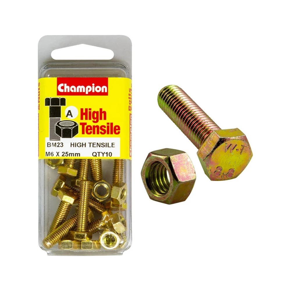 Screw Set + Nut Fully Threaded 6 x 25mm Blister Pack_60039716_BM23