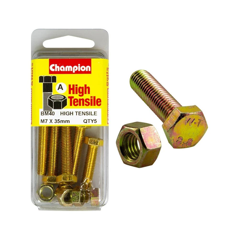 Screw Set + Nut Fully Threaded 7 x 35mm Blister Pack_60039726_BM40