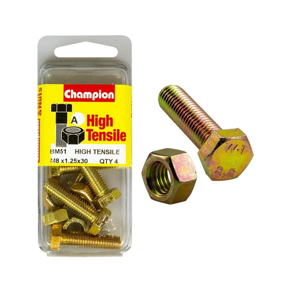 Screw Set + Nut Fully Threaded 8 x 30mm Blister Pack_60039730_BM51