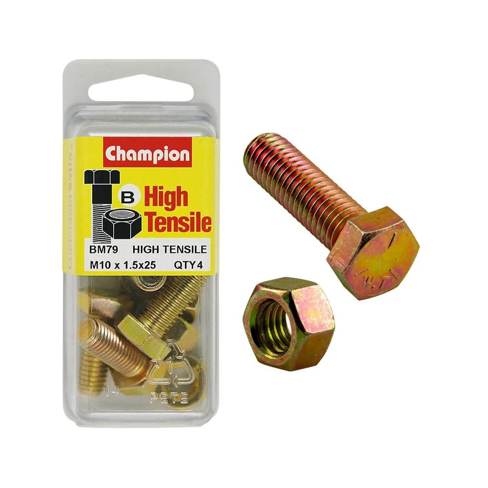 Screw Set + Nut Fully Threaded 10 x 25 x 1.25mm Blister Pack 60039741_60039741_BM79