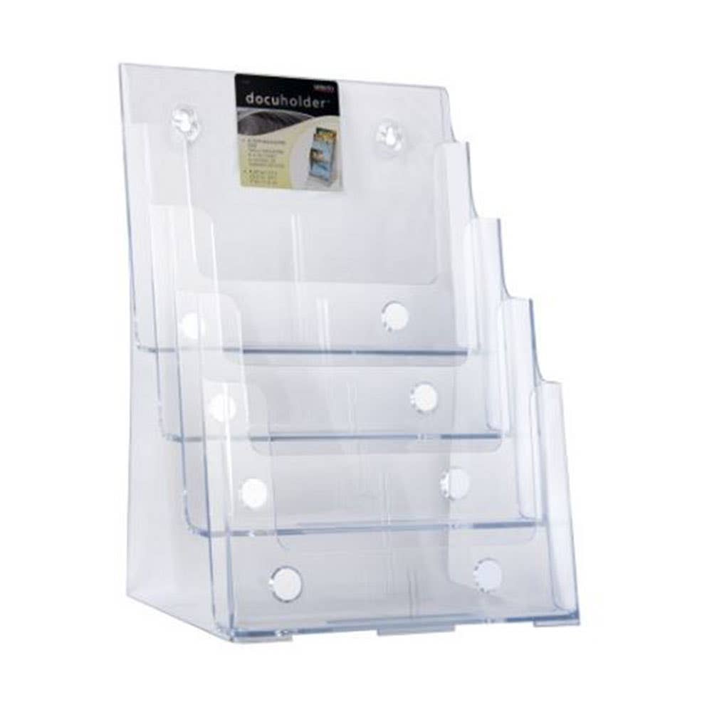 Esselte Brochure Holder Free Standing A4 4 Tier Clear 820025400 45558