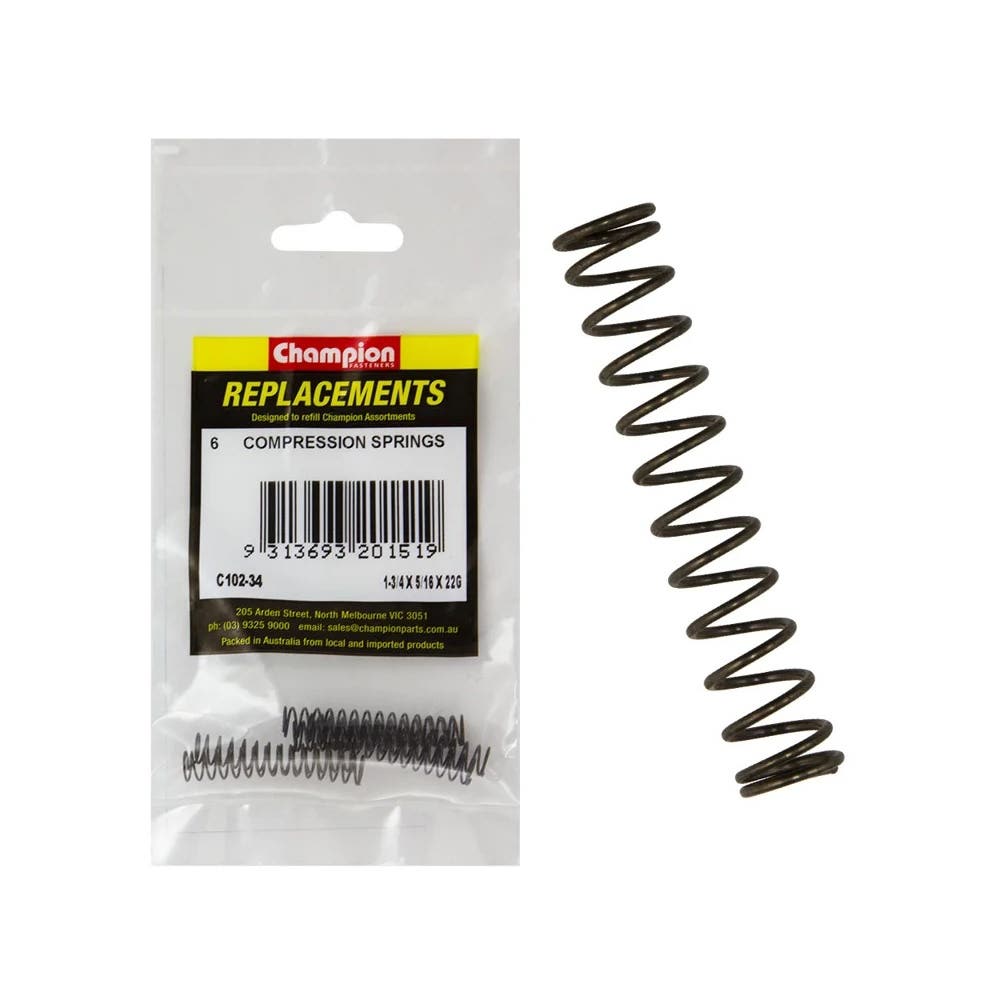 Grab Kit Refill - Spring Compression Black 22G 1-3/4 X 5/16'' Pk 6_93298116_C102-34