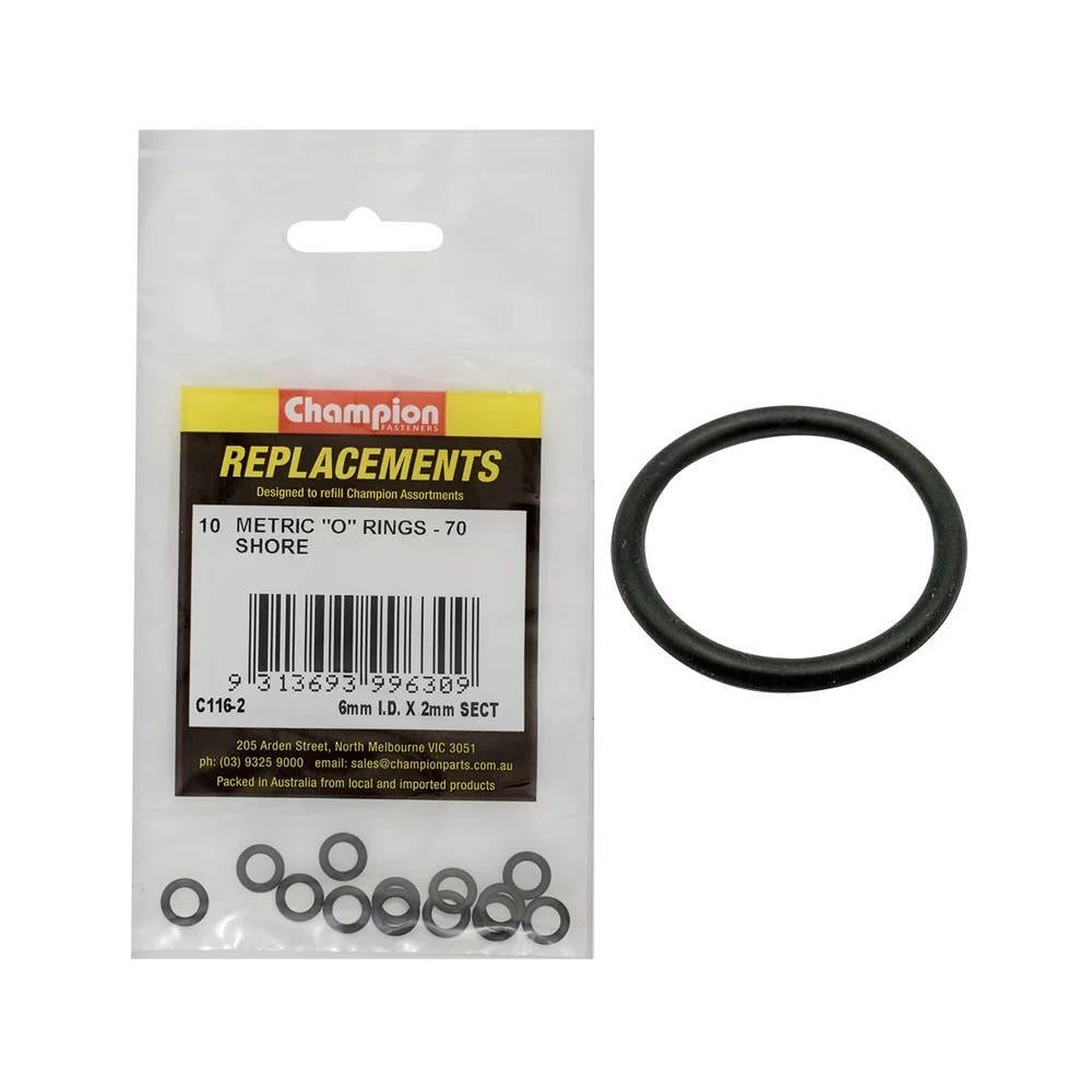 O RING NITRILE RUBBER 70 SHORE 6mmx2Mm BLA_40053056_C116-2