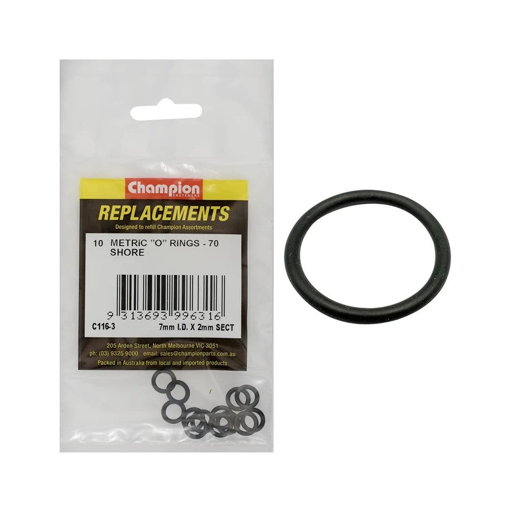 O RING NITRILE RUBBER 70 SHORE 7mmx2Mm BLA_40053057_C116-3