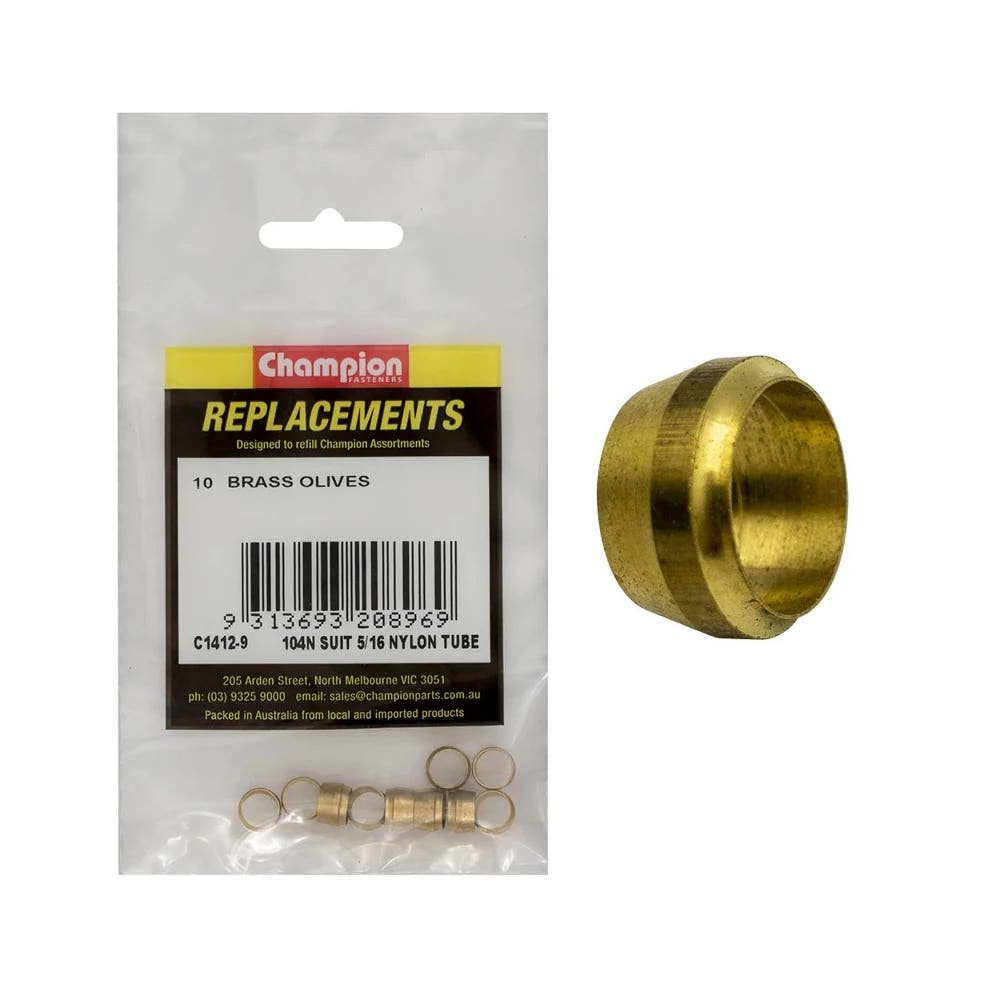Grab Kit Refill - Olives Brass 104N Suits 5/16'' Nylon Pk 10_93298087_C1412-9