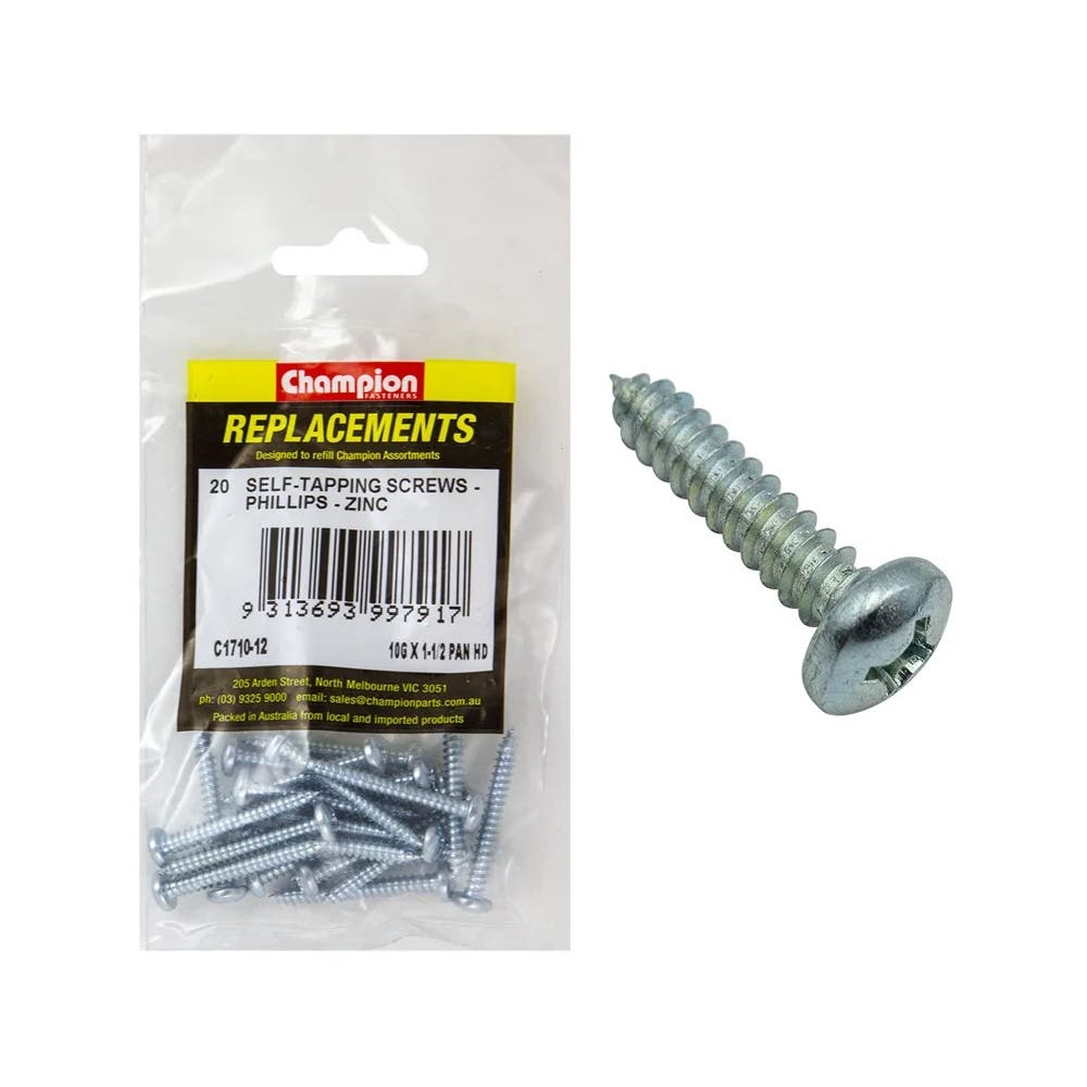 Grab Kit Refill - Screw Self Tapping Pan Head Phillips 10G x 1-1/2'' Pk 20_203979_C1710-12
