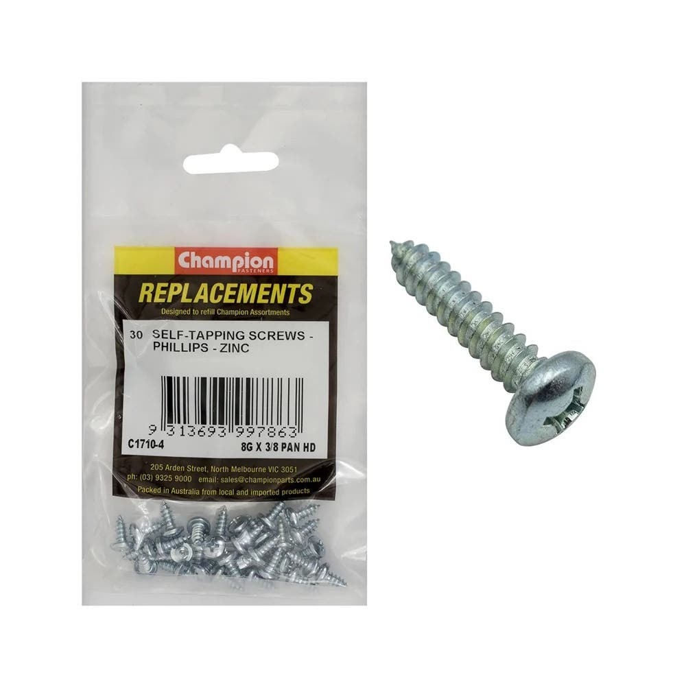 Grab Kit Refill - Screw Self Tapping Pan Head Phillips 8G x 3/8'' Pk 30_203895_C1710-4