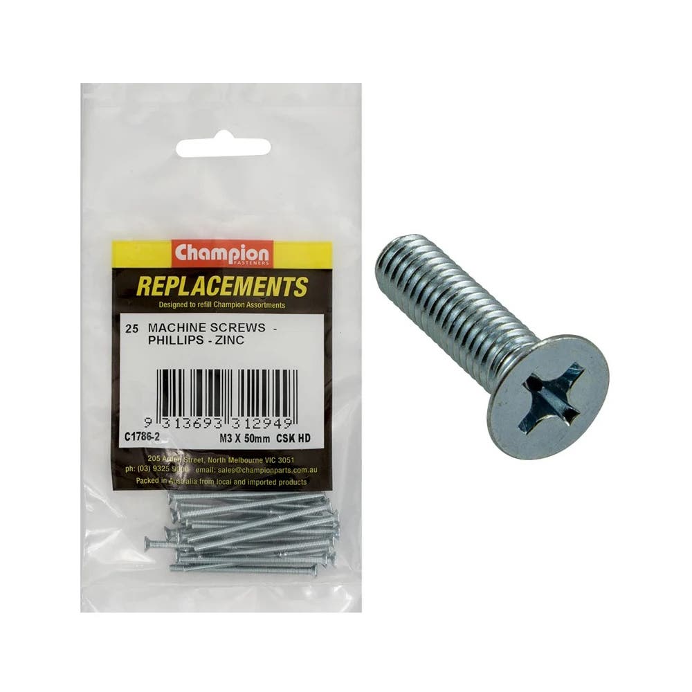 Grab Kit Refill - Screw Machine CSK Head Phillips Zinc 3 x 50mm Pk 25_250862_C1786-2
