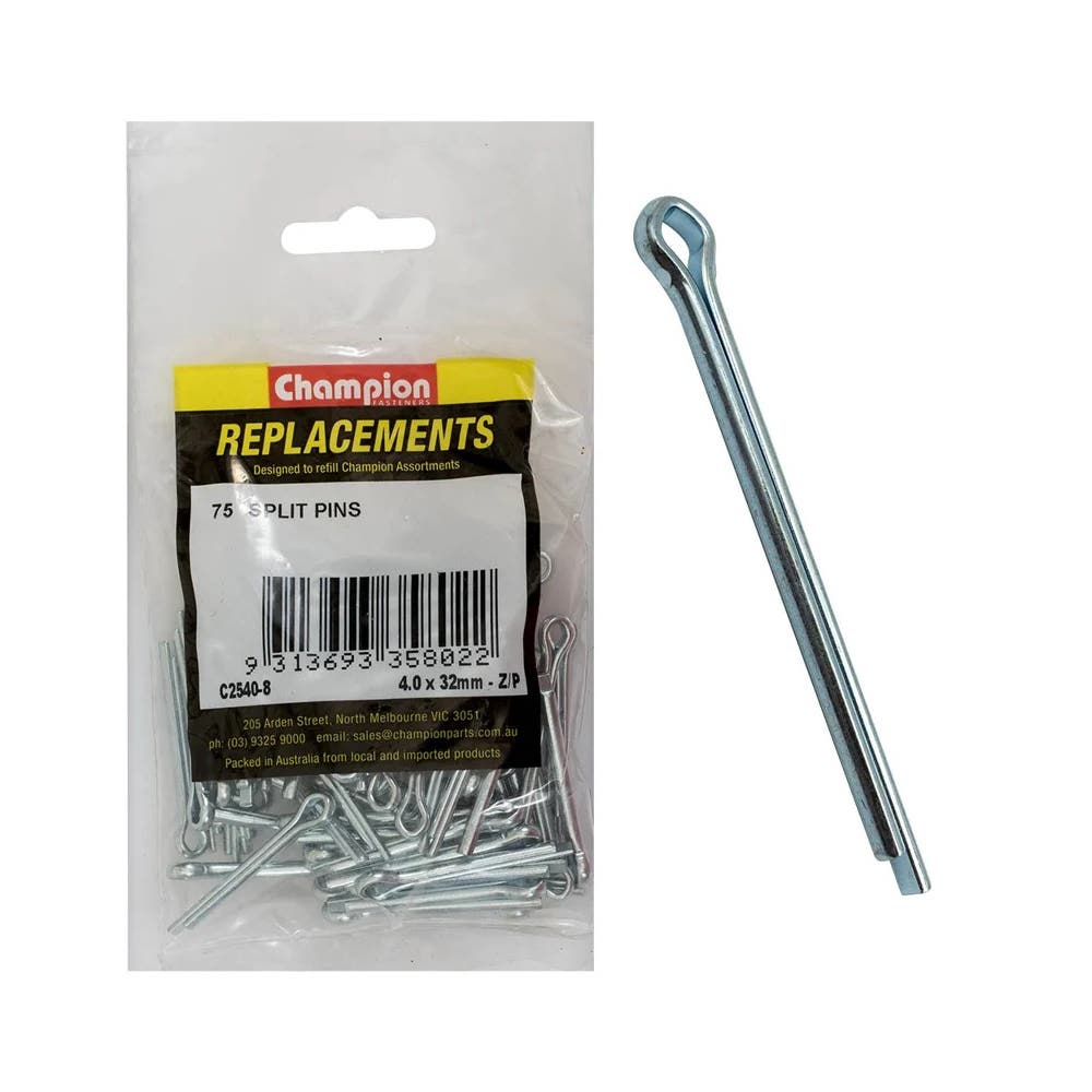 SPLIT PINS-4.0 x 32mm-ZINC PLATED 75pk_37500721_C2540-8