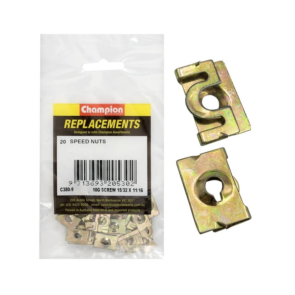 Grab Kit Refill - Nut Speed Zinc Passivated 10G Screw 15/32 x 11/16'' Pk 20_213182_C380-9