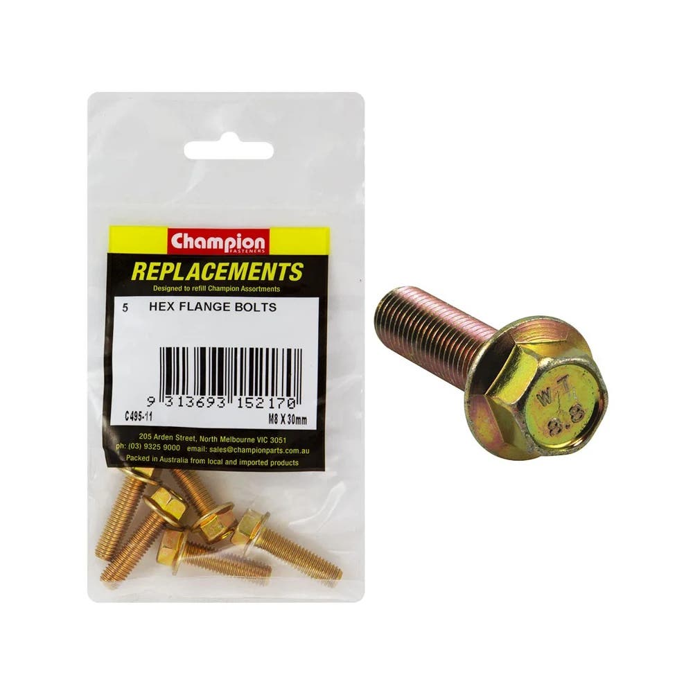 Grab Kit Refill - Hex Flange Bolt/Nut Grade 8.8 Zinc 8 X 30mm Pk 5_254974_C495-11