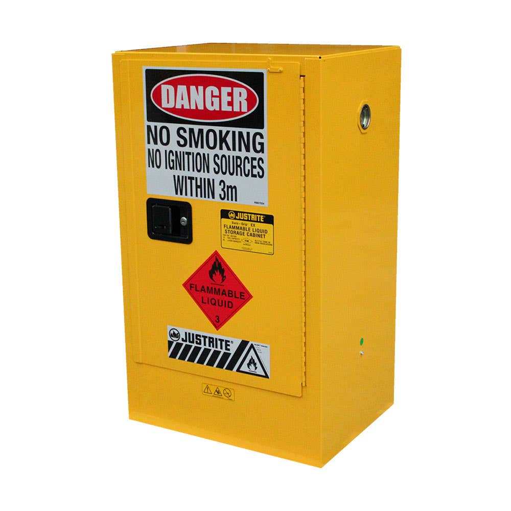 Flammable Liquid Storage Cabinet Single Door 2 Shelves 60L 463144 AU25712