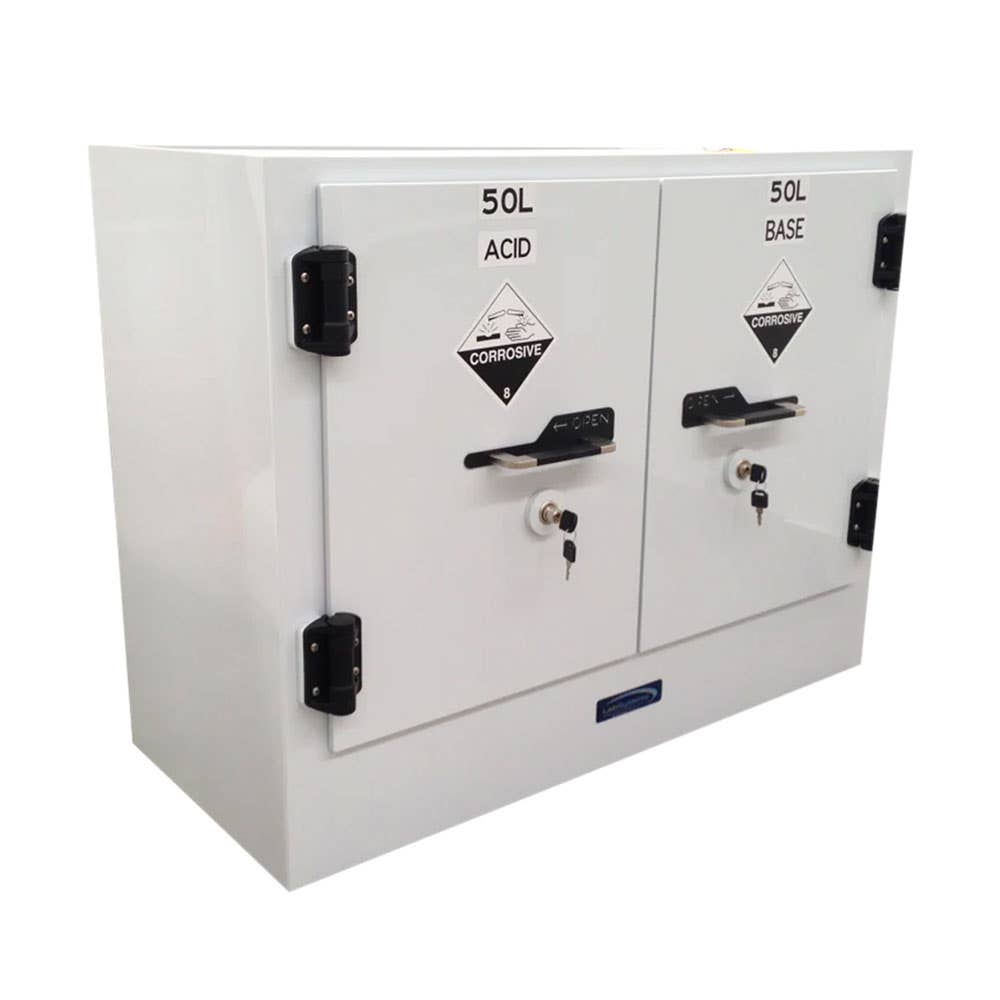 Corrosive Substances Poly Storage Cabinet White 100L 40040098 AU25748 Poly