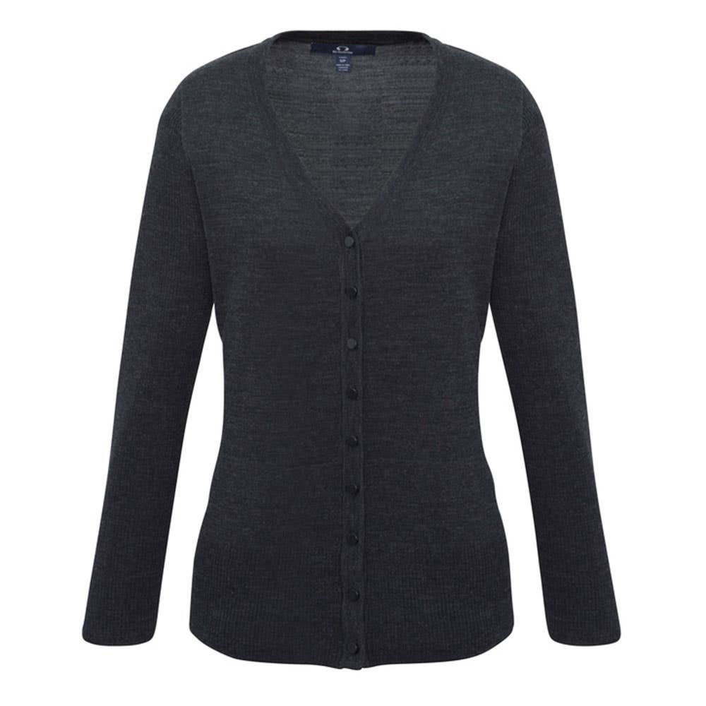 Cardigan Womens Wool Blend Milano Charcoal 2XL Biz 40003802 LC417L-CHA-2XL