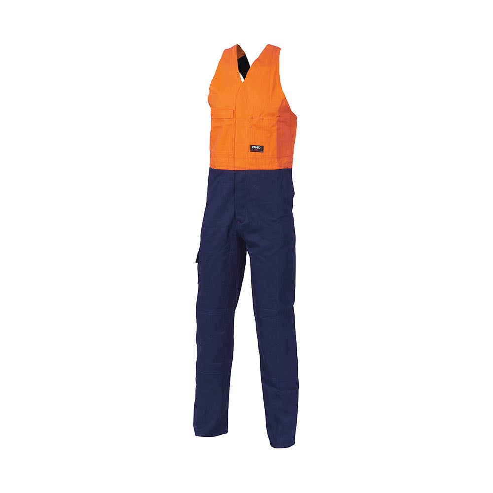 Overalls Action Back 127S Orange/Navy 311gsm Cotton Drill Hi Vis 462498 3853-ON-127S