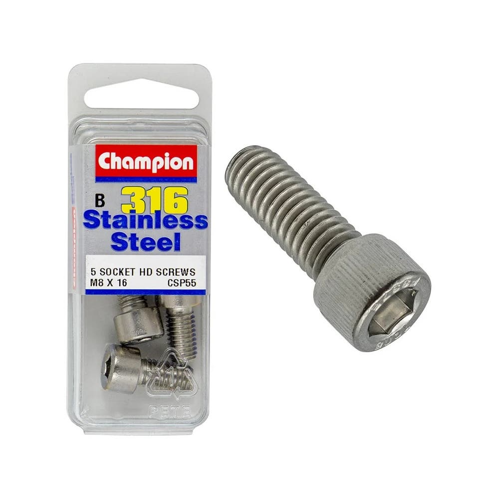 Screw Socket Head Stainless Steel 8 x 16mm Blister Pack_60039810_CSP55
