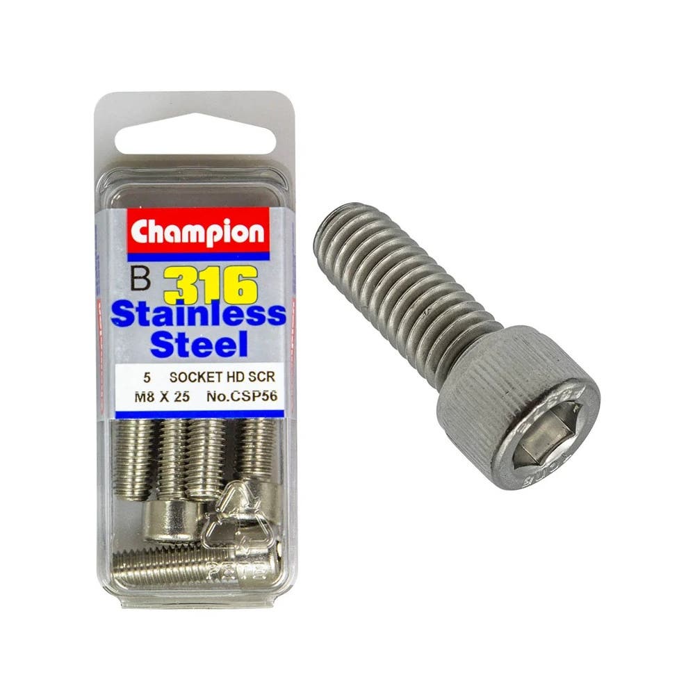 Screw Socket Head Stainless Steel 8 x 25mm Blister Pack_60039811_CSP56