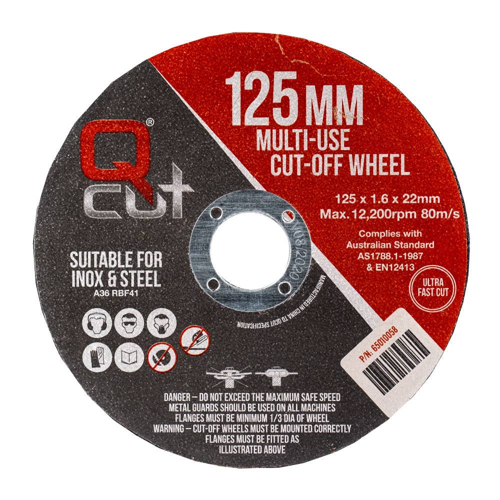 Cut-Off Disc Multi-Purpose Flat 125 x 1.6mm 65010058 CD125A1.6
