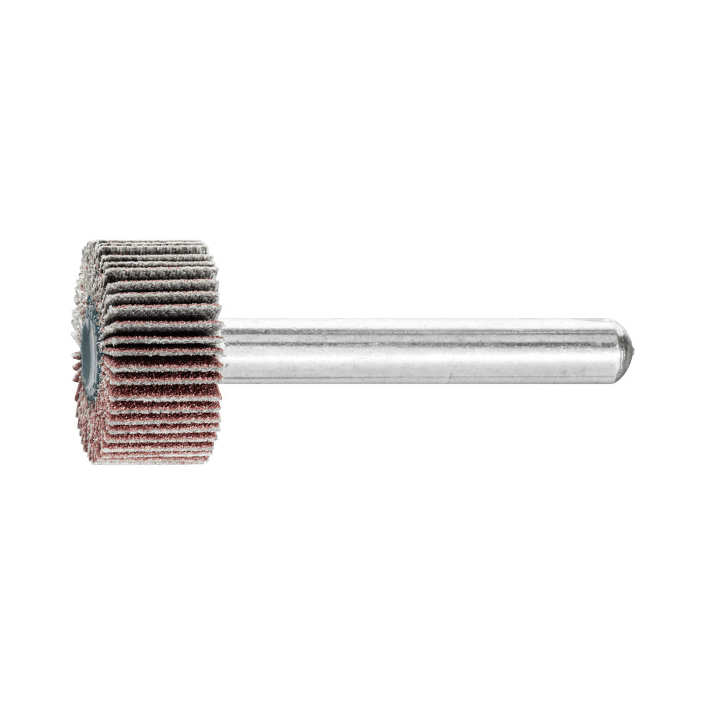 Alum oxide mounted flap wheel F 20x10 mm shank 6 mm A150 fine grind/finish_40108256_44400156