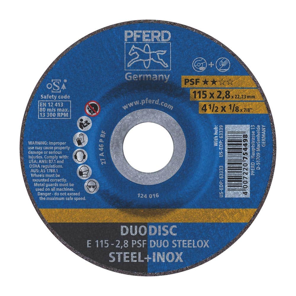Duodisc Dual Purpose 115mm Cutting & Grinding Disc 79912674 62011620