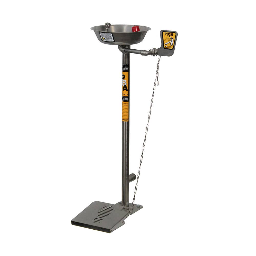 Pedestal Mounted Aerated Eye Wash Unit Hand & Foot Operated 90168046 SE 546