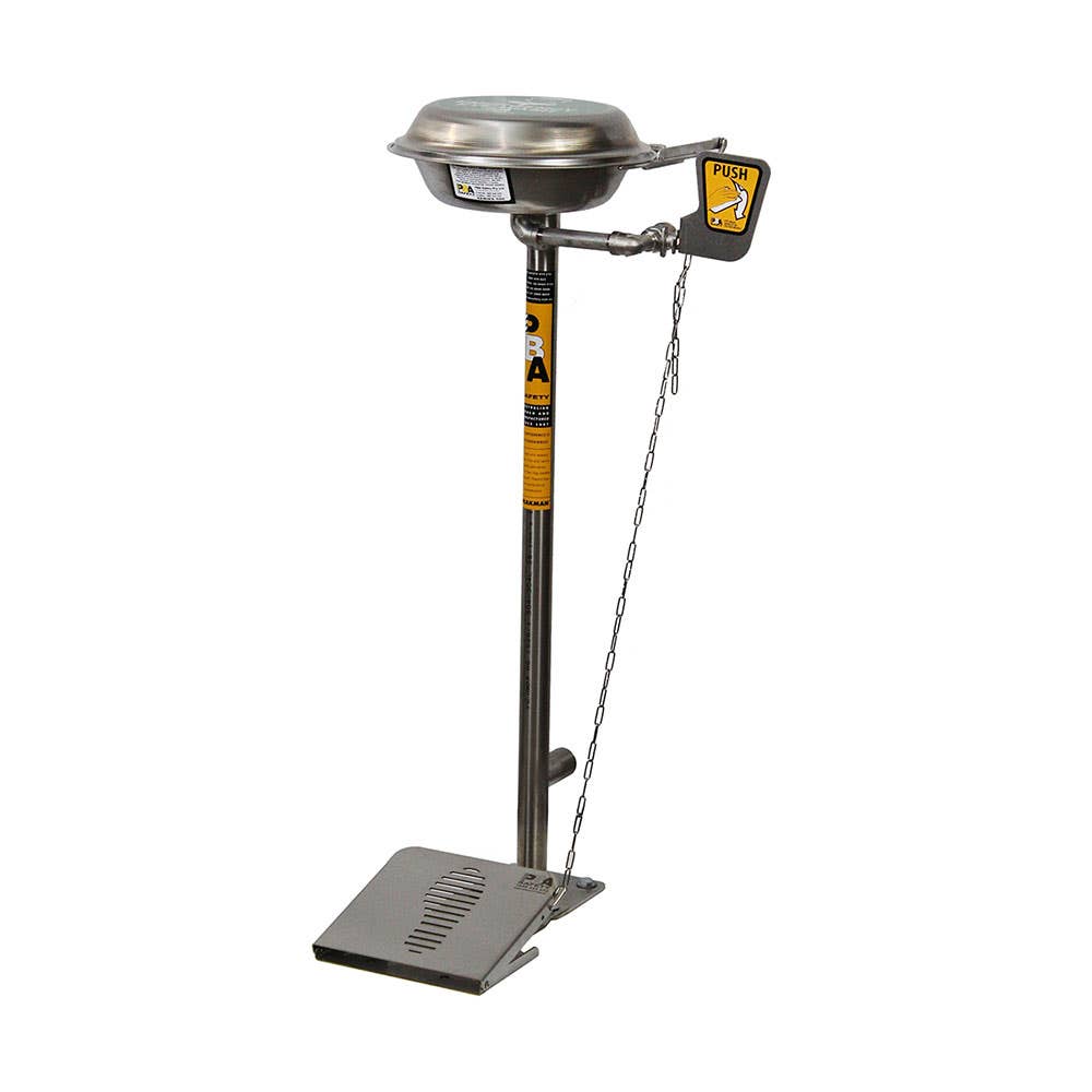 Pedestal Mounted Eye Wash Unit With Flip-Top Dust Cover Hand Operated 40015370 SE584HFOFTL