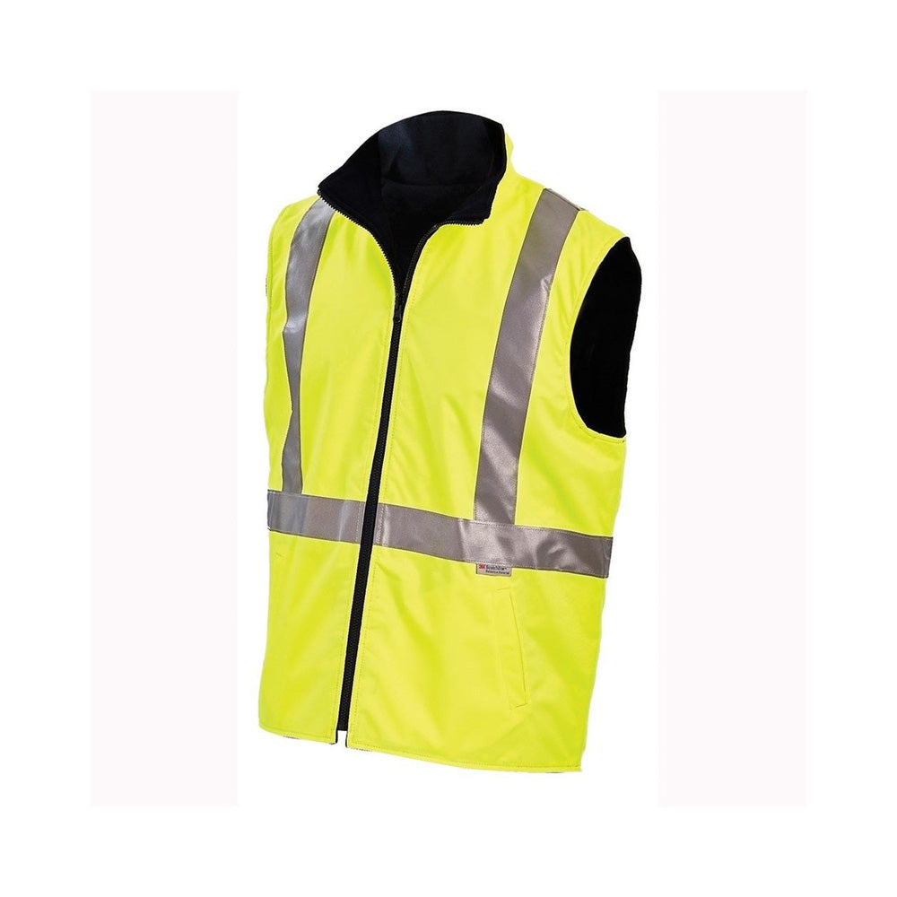 Vest Polar Fleece 280gsm Reversible 3M Tape Yellow/Navy Small 7501 Workit_313113_7501YNS