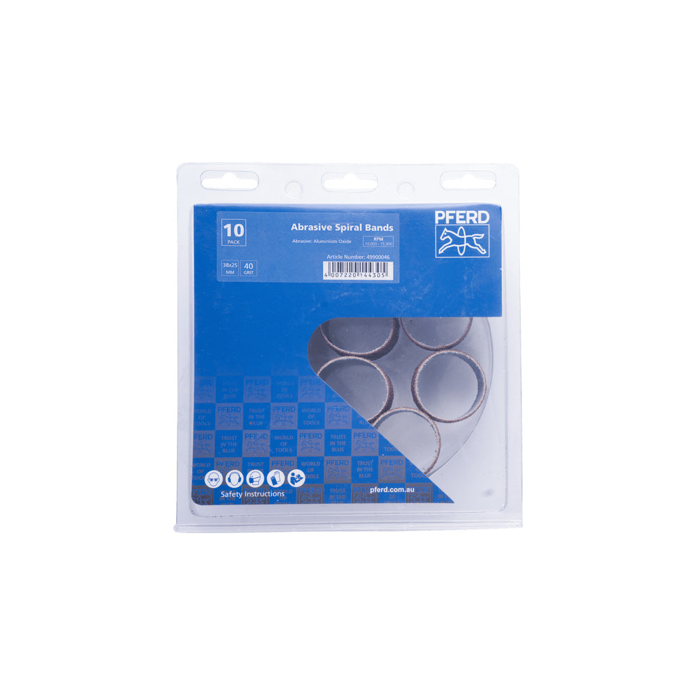 POS aluminium oxide abrasive spiral band GSB cylindrical dia. 38x25 mm A40_40108518_49900046