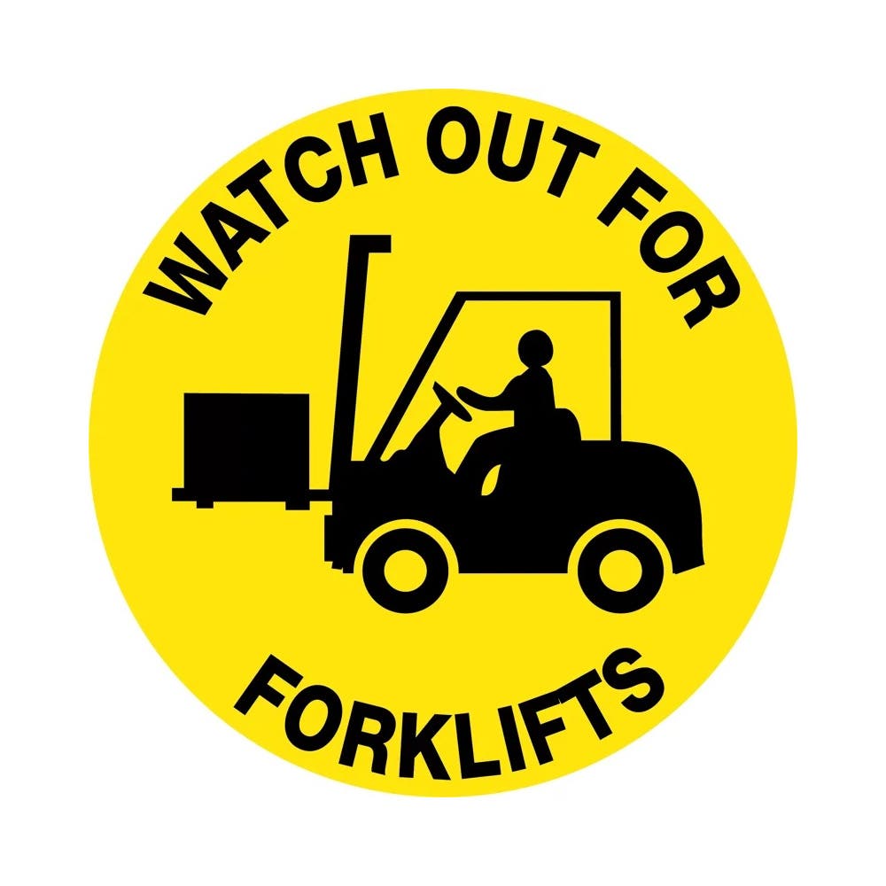 Sign Watch Out For Forklifts Self Adhesive Anti Slip Floor Graphics 400mm_277514_FG1113