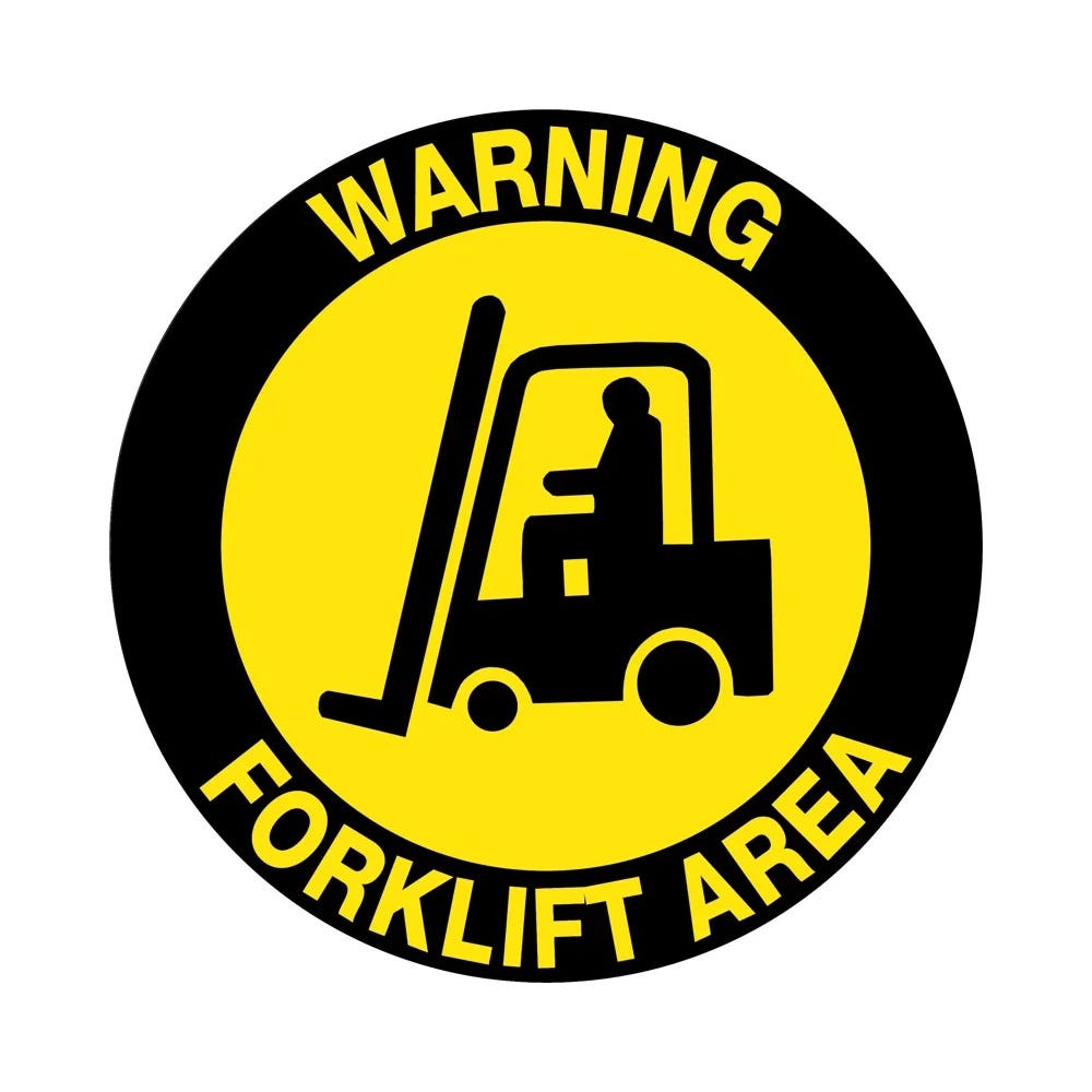 Sign Warning Forklift Area Self Adhesive Anti Slip Floor Graphics 400mm_277515_FG1114