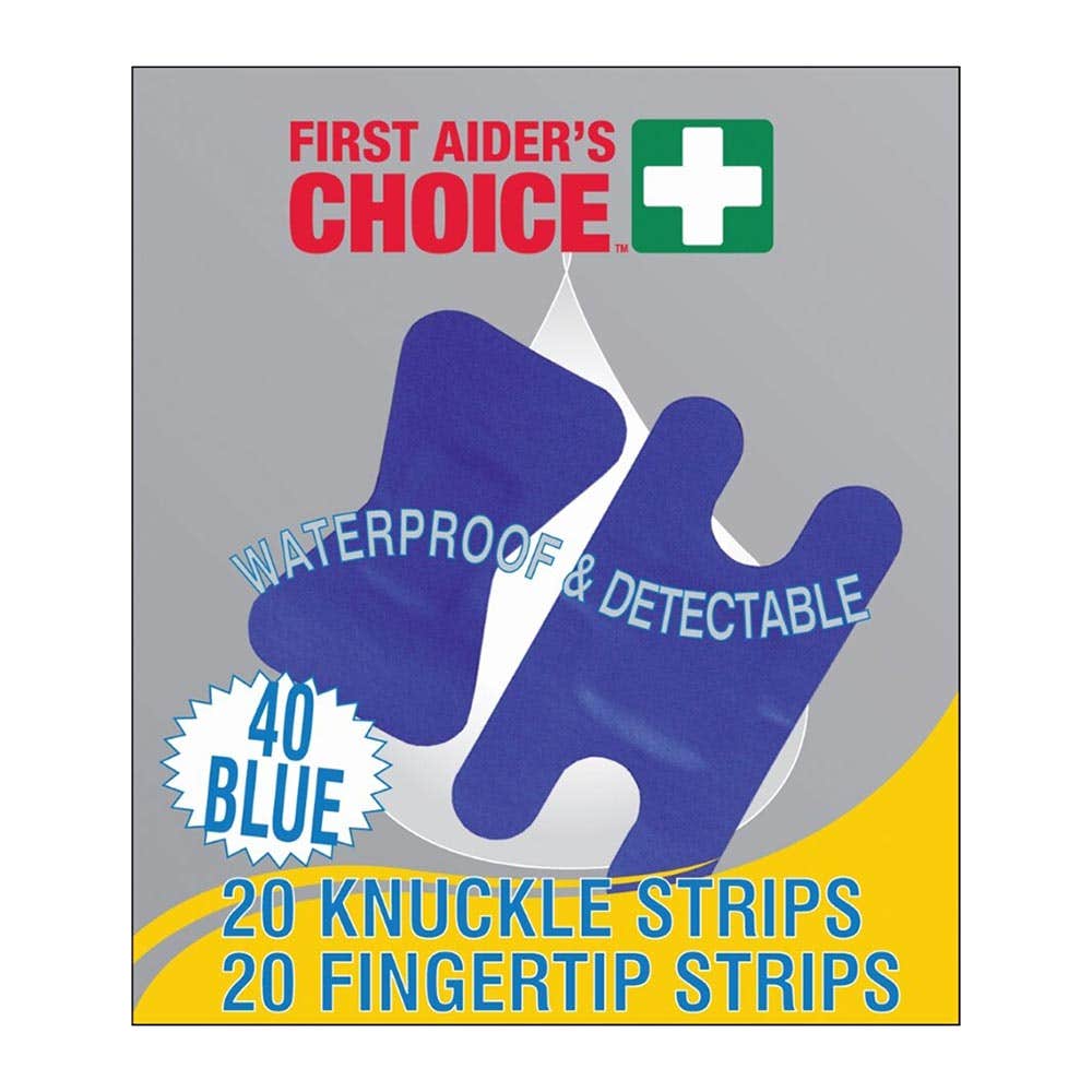 Finger & Knuckle Bandaid Strips Blue 40 Pk 36021848 856743