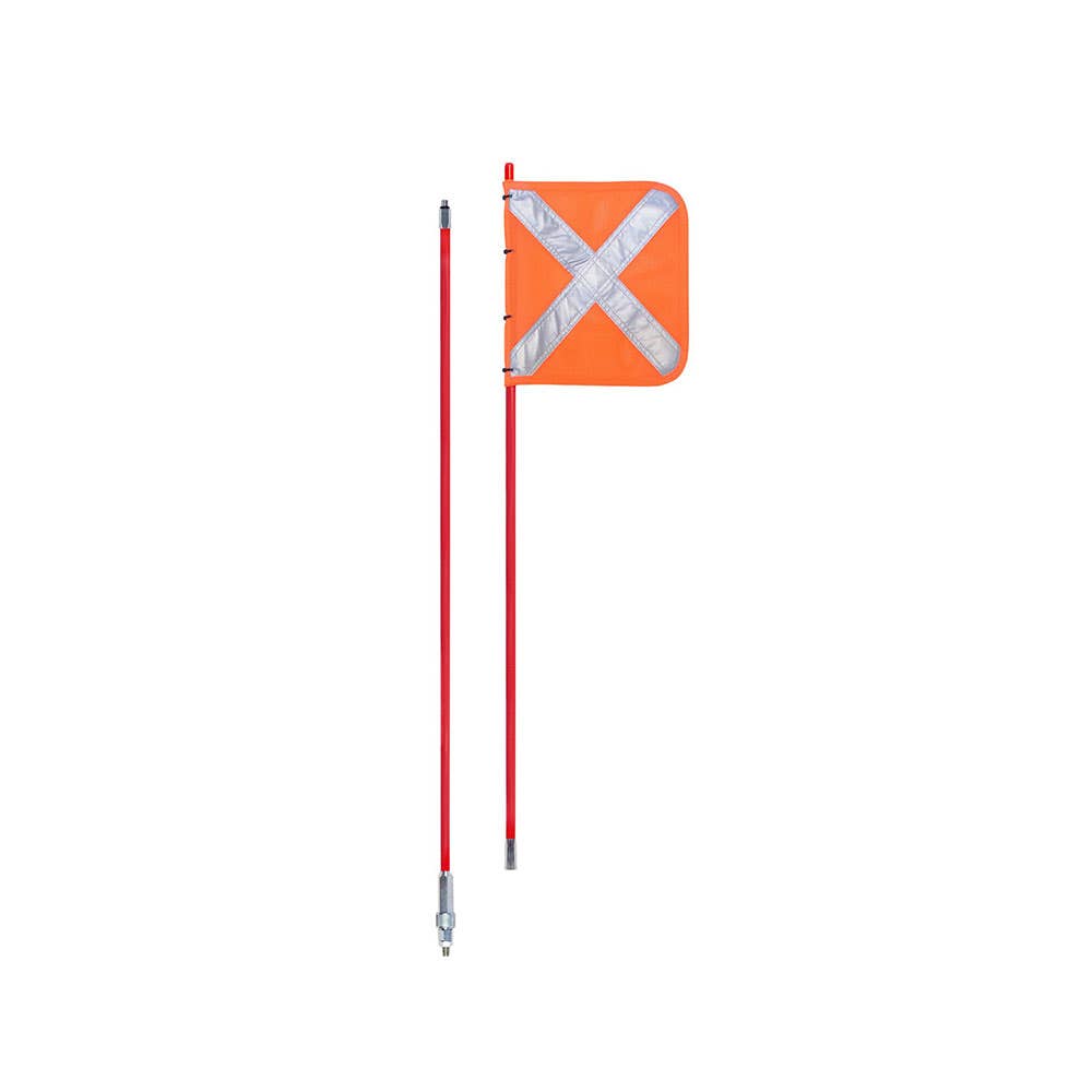 Flag Safety Aerial Whip + Light + Quick Release Base Ref Cross Flag 1.5m 475044 DFX1500QD