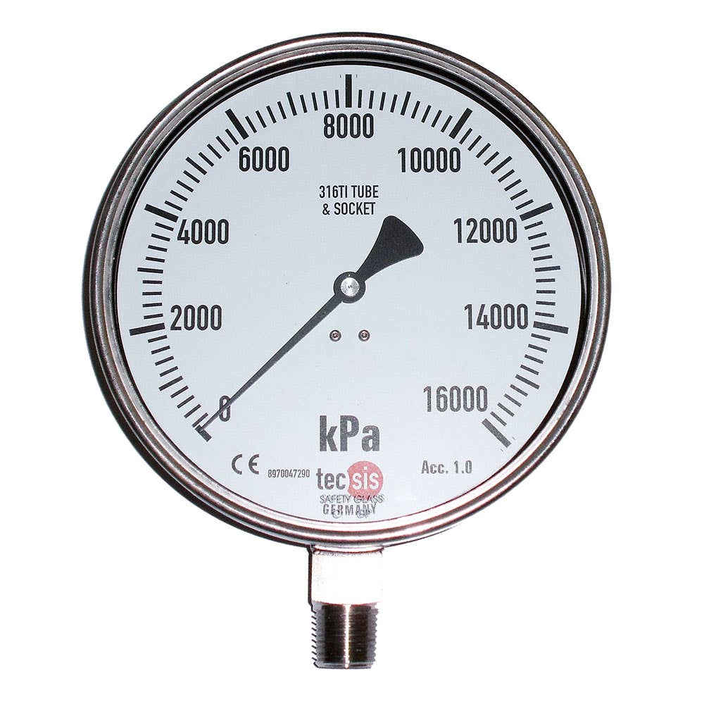 Gauge Bottom Connect 0-1000kpa/145psi 100mm 3/8'' Tecsis W/NATA 269243 P1776L575006 & NATA001