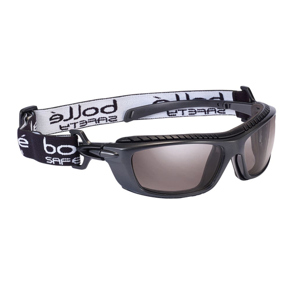 Baxter Safety Glasses With Foam Liner & Strap Smoke Lens Grey Frame 285638 1678102