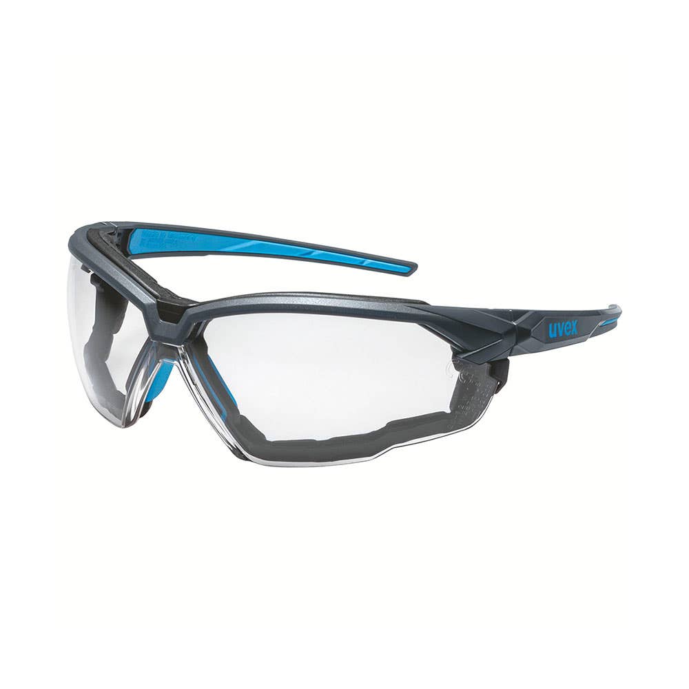 SuXXeed Safety Glasses with Dust Guard Clear Lens Grey/Blue Frame 40039657 9181-267G