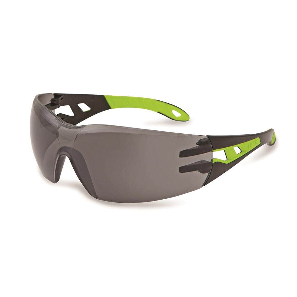 uvex Pheos Anti-Fog Safety Glasses Grey Lens Black/Lime Frame Small Fit 31030183 9192-231