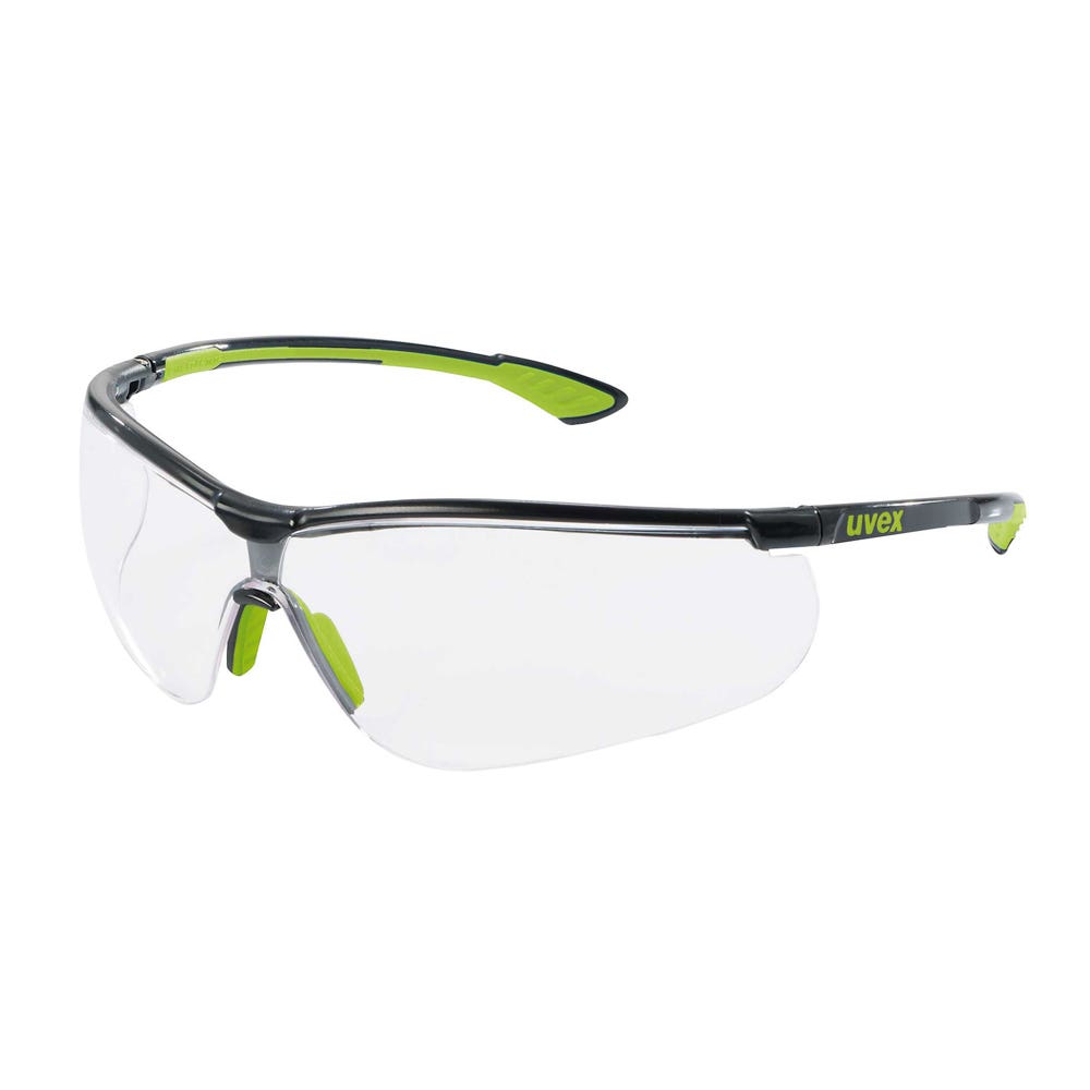 uvex Sportstyle Anti-Fog Safety Glasses Clear Lens Black/Lime Frame 227619 9193-425