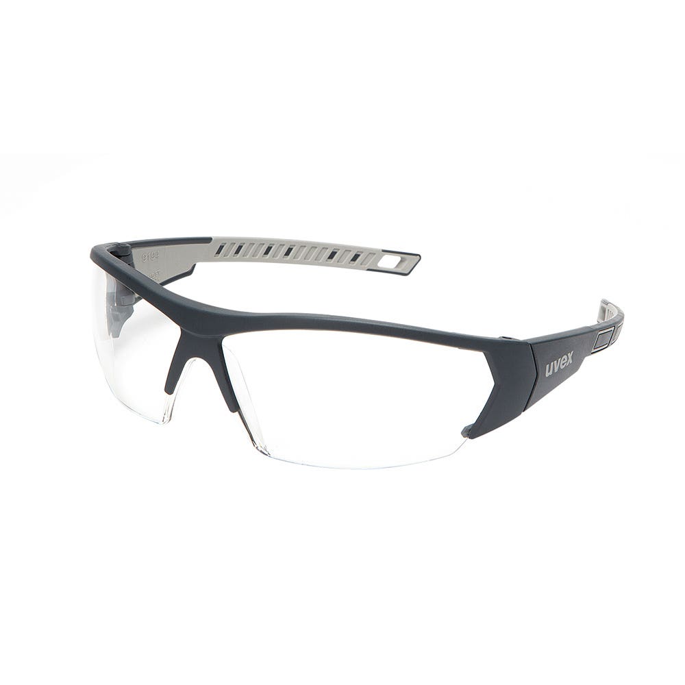 uvex i-Works Anti-Scratch Metal-Free Safety Glasses Clear Lens Grey Frame 237179 9194-471