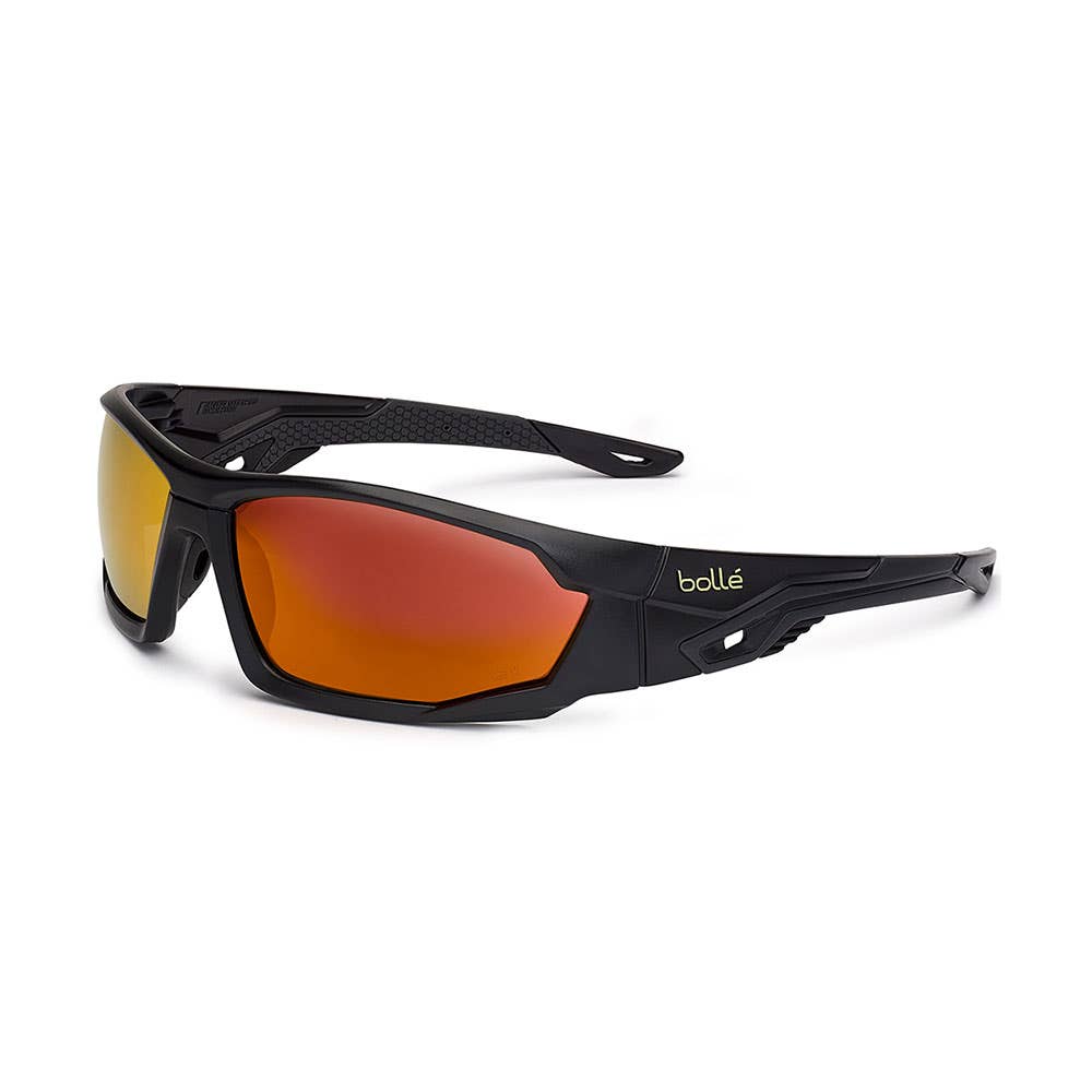 Glasses Safety Polarised Red Flash Lens Black/Grey Frame Mercuro Bolle 497464 PSSMERCP09
