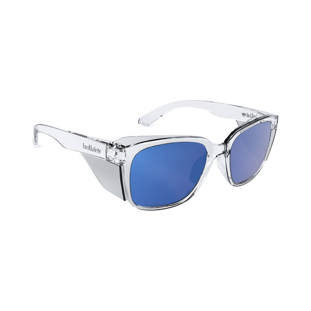 Glasses STKS 410 Anti-Scratch Black Gloss Frame Cobalt Mirror Polarised Lens Bolle Safety STK41N55A 40063452 STK41N55A