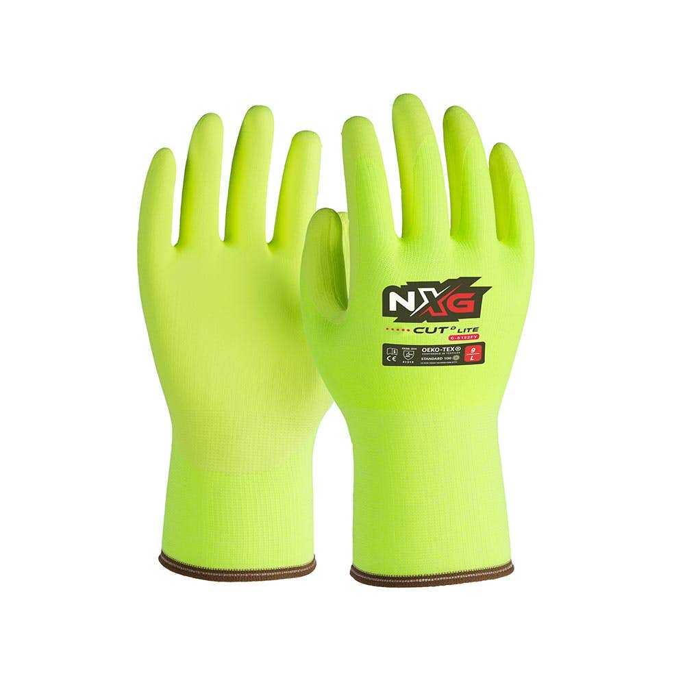 C-8132FY Cut™ D Lite Hi-Vis Gloves Nitrile Coated Vend-Pack C8132FY