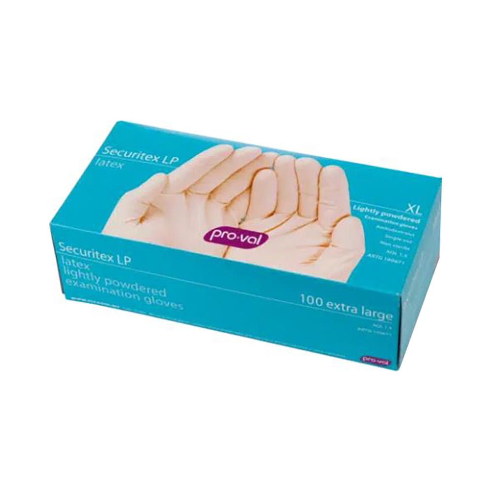 LAT100CLP Latex Examination Gloves Lightly Powdered Natural LAT100CLP
