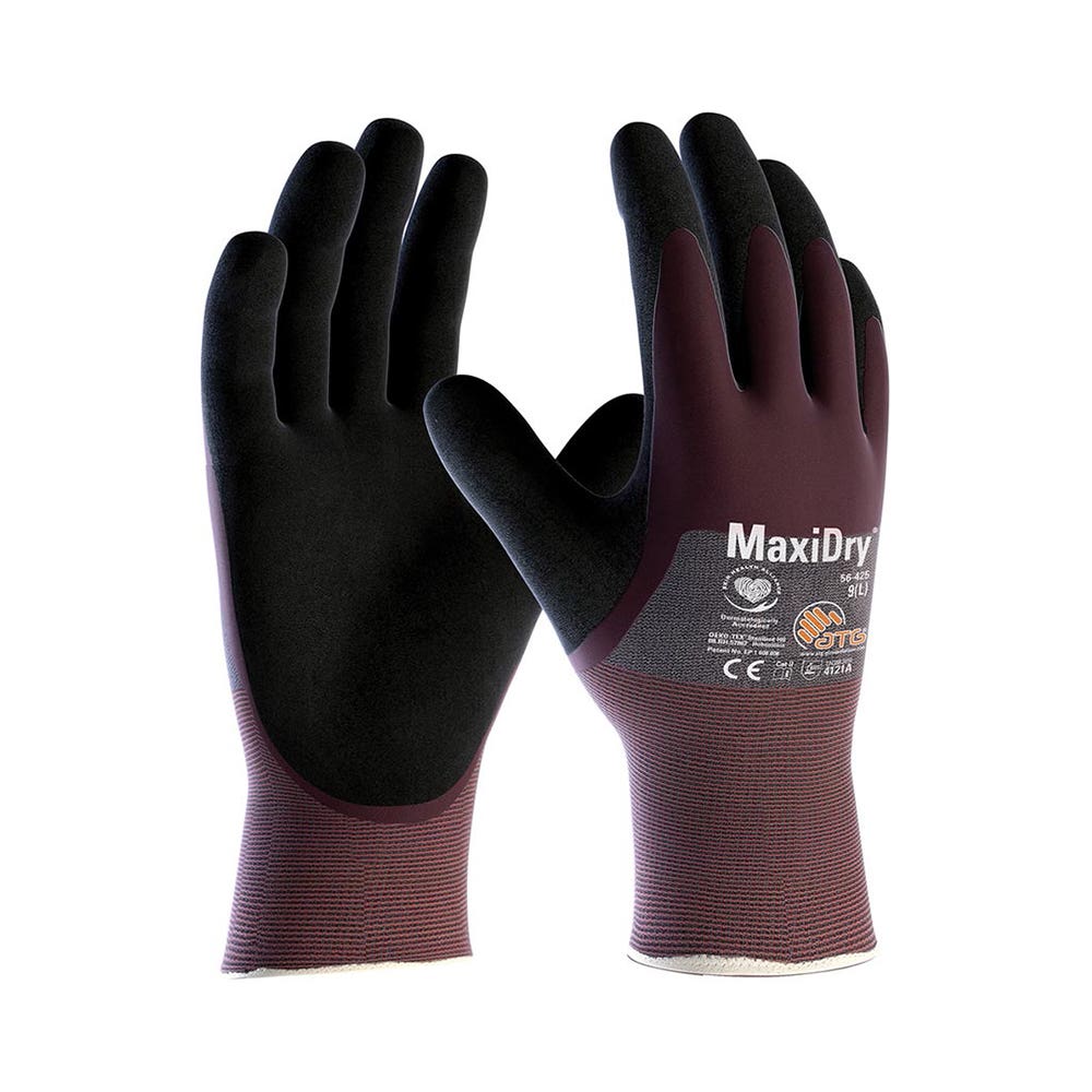 56-425 MaxiDry® Oil Resistant Gloves 3/4 Dip Nitrile Coated_56425