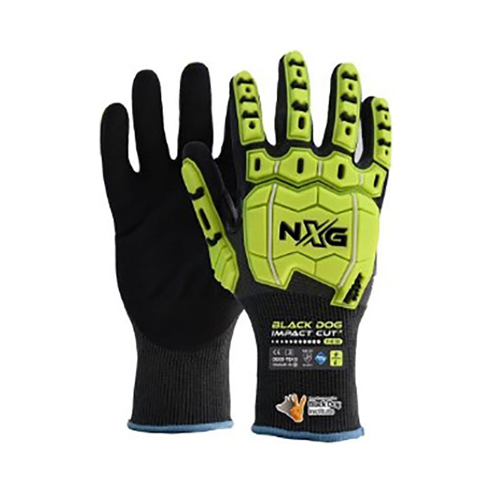 Cut F Nitrile Palm Impact Glove Vend Ready Black Dog 10 - XL 40046521 P-8138-10V