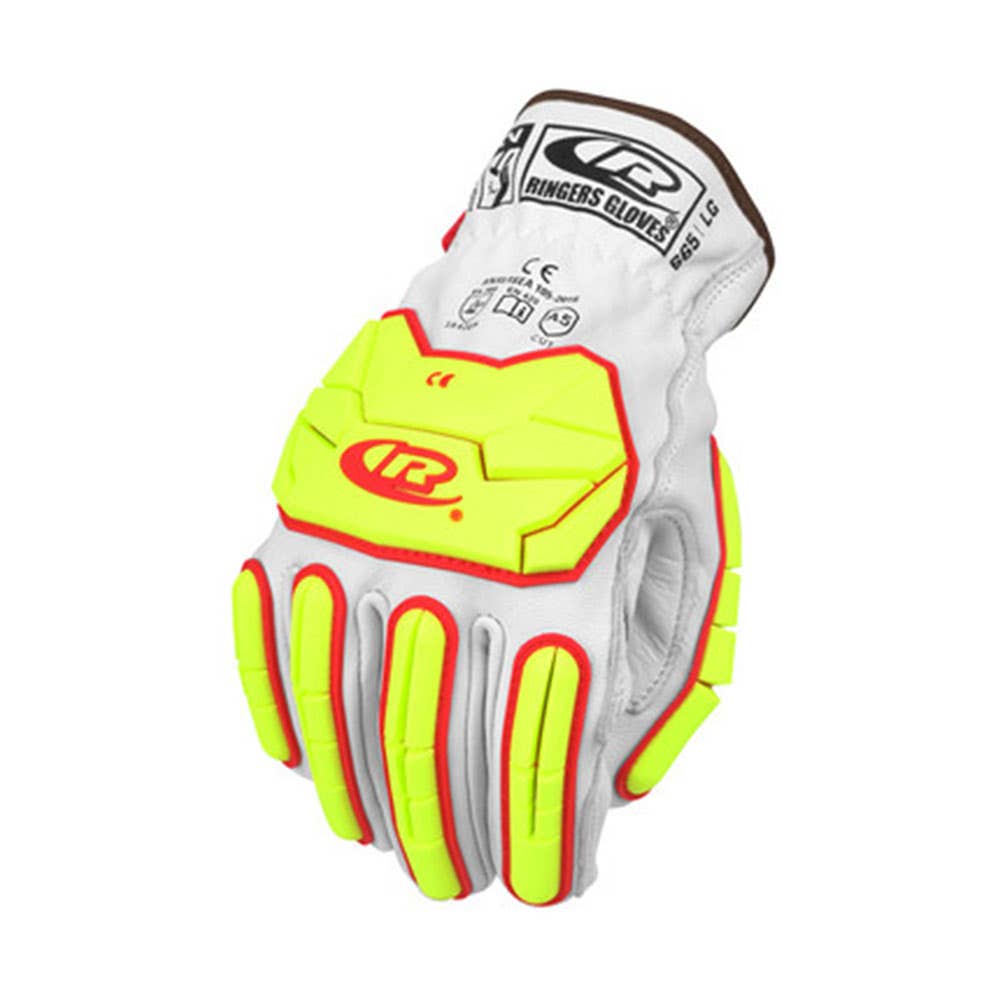R665 Hi-Vis Impact Leather Riggers Gloves 2XL 309276 665-12