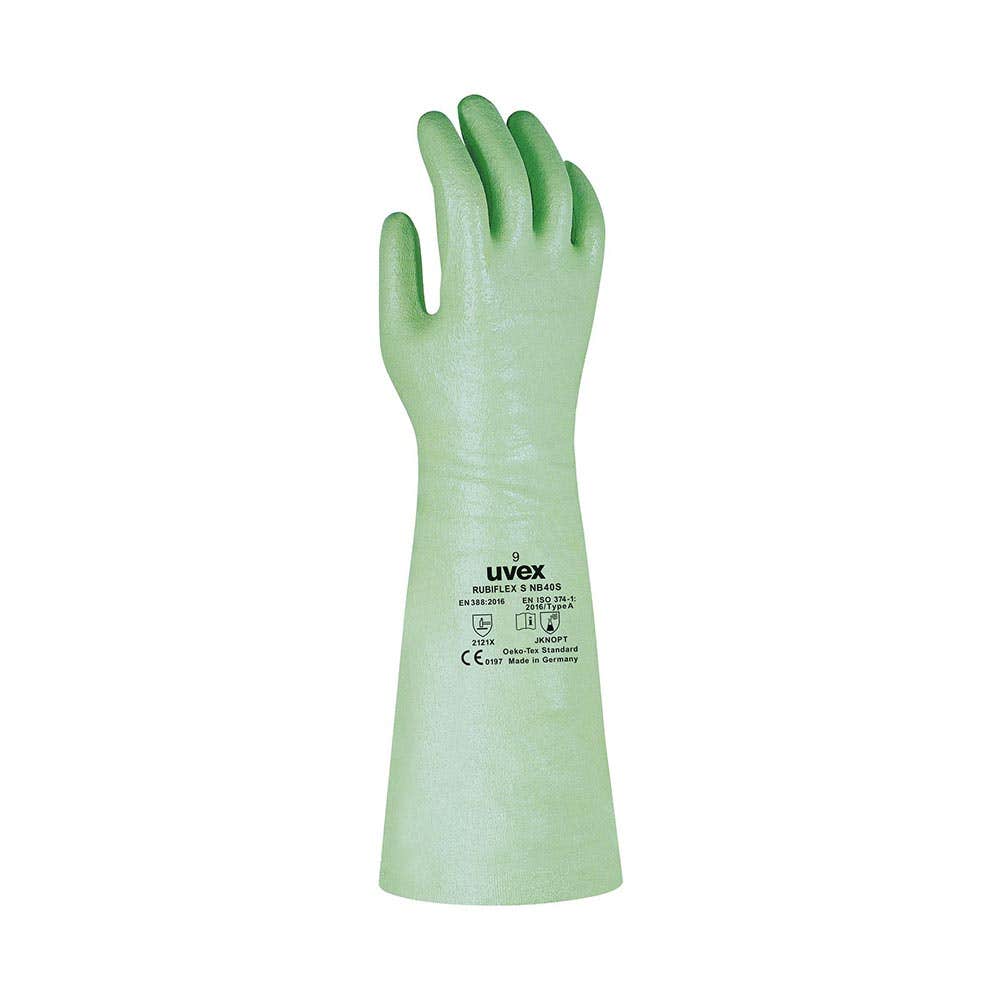 NB40S Rubiflex S Chemical Resistant Gloves Gauntlet Cuff UVEXNB40S